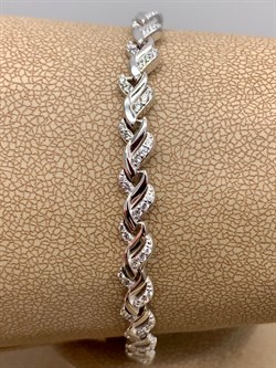 *Браслет р.18 Белый Фианит цв Белое арт. 05-0515-00-401-1120-33-017 вес 9,46 г - фото 258066 *Браслет р.18 Белый Фианит цв Белое арт. 05-0515-00-401-1120-33-017 вес 9,46 г - фото 258066