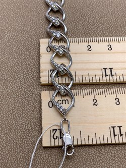 *Браслет р.19 Белый Фианит цв Белое арт. 05-0415-00-401-1120-24-237 вес 15,82 г - фото 258075