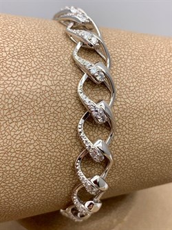 *Браслет р.19 Белый Фианит цв Белое арт. 05-0415-00-401-1120-24-237 вес 15,82 г - фото 258077