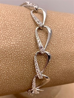 *Браслет р.15,5 Белый Фианит цв Белое арт. 05-0388-00-401-1120-24-908 вес 7,03 г - фото 258139 *Браслет р.15,5 Белый Фианит цв Белое арт. 05-0388-00-401-1120-24-908 вес 7,03 г - фото 258139