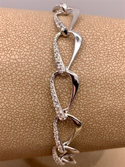 *Браслет р.15,5 Белый Фианит цв Белое арт. 05-0388-00-401-1120-24-908 вес 7,03 г - фото 258141 *Браслет р.15,5 Белый Фианит цв Белое арт. 05-0388-00-401-1120-24-908 вес 7,03 г - фото 258141