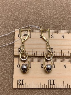 *Серьги Шары цв Белое цв Лимонное арт. 02-4273-00-000-1121-42-279 вес 4,31 г - фото 258197