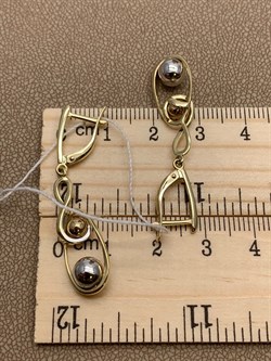 *Серьги Шары цв Белое цв Лимонное арт. 02-4273-00-000-1121-42-279 вес 4,31 г - фото 258198