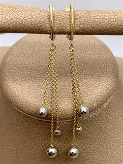 *Серьги Шары цв Белое цв Лимонное арт. 02-4302-00-000-1121-01-546 вес 2,87 г - фото 258219 *Серьги Шары цв Белое цв Лимонное арт. 02-4302-00-000-1121-01-546 вес 2,87 г - фото 258219