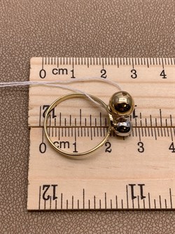 *Кольцо р.19 Шары цв Белое цв Лимонное арт. 01-5250-00-000-1121-42-176 вес 2,39 г - фото 258236