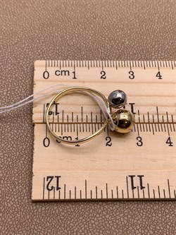 *Кольцо р.19 Шары цв Белое цв Лимонное арт. 01-5250-00-000-1121-42-176 вес 2,39 г - фото 258237