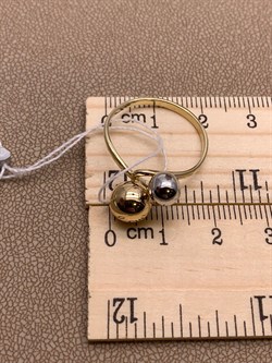 *Кольцо р.19 Шары цв Белое цв Лимонное арт. 01-5250-00-000-1121-42-176 вес 2,39 г - фото 258238