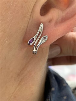 *Серьги Топаз Аметист арт. SM-E00729-X-W-SBT-X-Pur-034 вес 3,56 г - фото 258391