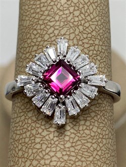 *Кольцо р.19,5 Родолит арт. SM-R02896-X-W-lil-X-W-506 вес 3,65 г - фото 258401