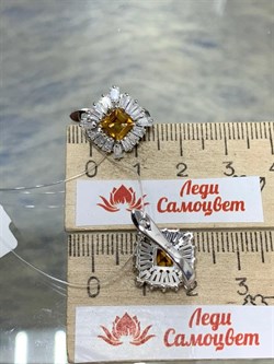 *Серьги Цитрин арт. SM-E00736-X-W-YS-X-W-250 вес 5 г - фото 258441