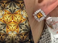 *Серьги Цитрин арт. SM-E00736-X-W-YS-X-W-250 вес 5 г - фото 258443