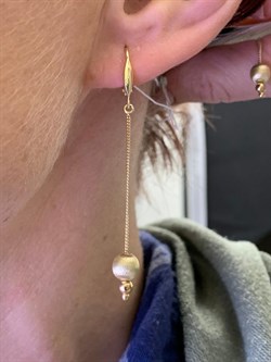 *Серьги Шары цв Лимонное арт. 02-0001-00-000-1130-04-993 вес 2,47 г - фото 258508