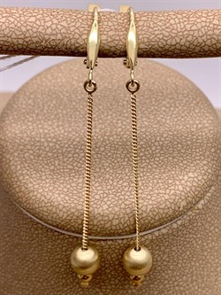 *Серьги Шары цв Лимонное арт. 02-0001-00-000-1130-04-993 вес 2,47 г - фото 258509