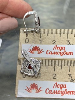*Серьги Гранат арт. SM-E00736-X-W-PG-X-W-157 вес 4,48 г - фото 258630