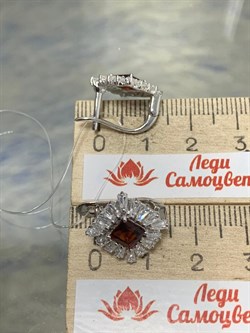 *Серьги Гранат арт. SM-E00736-X-W-PG-X-W-157 вес 4,48 г - фото 258631