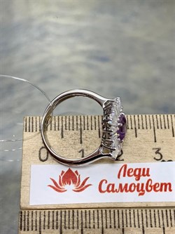 *Кольцо р.17,5 Аметист арт. SM-R02896-X-W-Pur-X-W-204 вес 3,17 г - фото 258666 *Кольцо р.17,5 Аметист арт. SM-R02896-X-W-Pur-X-W-204 вес 3,17 г - фото 258666