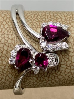 *Кольцо р.20 Родолит арт. SM-R02917-X-W-lil-X-W-341 вес 3,88 г - фото 258748