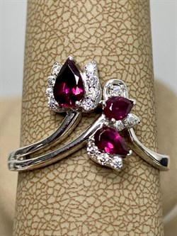 *Кольцо р.20 Родолит арт. SM-R02917-X-W-lil-X-W-341 вес 3,88 г - фото 258749