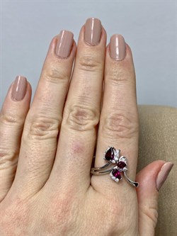 *Кольцо р.20 Родолит арт. SM-R02917-X-W-lil-X-W-341 вес 3,88 г - фото 258750