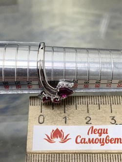 *Кольцо р.19 Родолит арт. SM-R02917-X-W-lil-X-W-339 вес 3,74 г - фото 258755