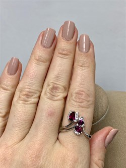 *Кольцо р.19 Родолит арт. SM-R02917-X-W-lil-X-W-339 вес 3,74 г - фото 258760