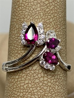 *Кольцо р.19 Родолит арт. SM-R02917-X-W-lil-X-W-339 вес 3,74 г - фото 258761