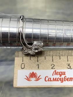 *Кольцо р.19 Горный Хрусталь арт. SM-R02917-X-W-W-X-W-380 вес 3,77 г - фото 258781