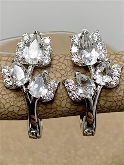 *Серьги Горный Хрусталь арт. SM-E00750-X-W-W-X-W-091 вес 3,65 - фото 258801