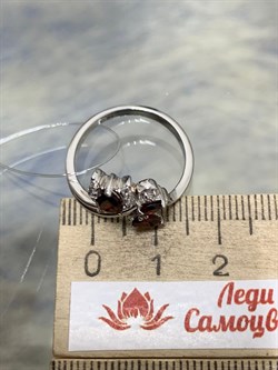 *Кольцо р.17,5 Гранат Пироп арт. SM-R02917-X-W-PG-X-W-515 вес 3,73 г - фото 258829