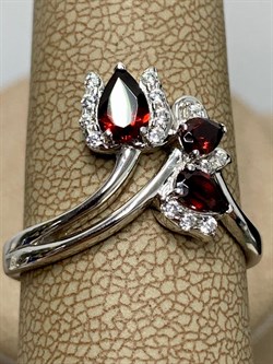 *Кольцо р.18 Гранат Пироп арт. SM-R02917-X-W-PG-X-W-306 вес 3,68 г - фото 258834