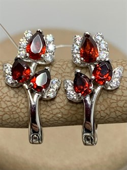 *Серьги Гранат Пироп арт. SM-E00750-X-W-PG-X-W-286 вес 3,5 г - фото 258859 *Серьги Гранат Пироп арт. SM-E00750-X-W-PG-X-W-286 вес 3,5 г - фото 258859