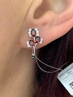 *Серьги Гранат Пироп арт. SM-E00750-X-W-PG-X-W-286 вес 3,5 г - фото 258860 *Серьги Гранат Пироп арт. SM-E00750-X-W-PG-X-W-286 вес 3,5 г - фото 258860