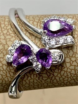 *Кольцо р.17,5 Аметист арт. SM-R02917-X-W-Pur-X-W-279 вес 3,59 г - фото 259000 *Кольцо р.17,5 Аметист арт. SM-R02917-X-W-Pur-X-W-279 вес 3,59 г - фото 259000
