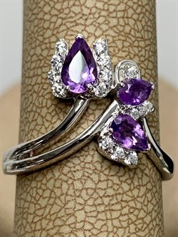 *Кольцо р.17,5 Аметист арт. SM-R02917-X-W-Pur-X-W-279 вес 3,59 г - фото 259004 *Кольцо р.17,5 Аметист арт. SM-R02917-X-W-Pur-X-W-279 вес 3,59 г - фото 259004