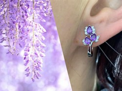 *Серьги Аметист арт. SM-E00750-X-W-Pur-X-W-971 вес 3,54 г - фото 259075