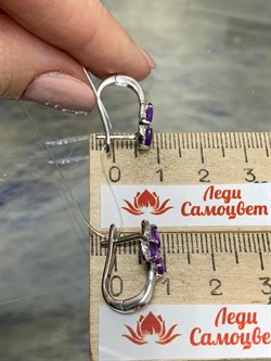 *Серьги Аметист арт. SM-E00750-X-W-Pur-X-W-971 вес 3,54 г - фото 259079