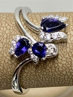 *Кольцо р.18 Иолит арт. SM-R02917-X-W-BL-X-W-357 вес 3,71 г - фото 259174