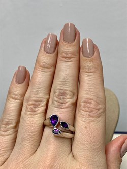 *Кольцо р.17,5 Аметист арт. SM-R02913-X-W-Pur-X-X-212 вес 3,77 г - фото 259220