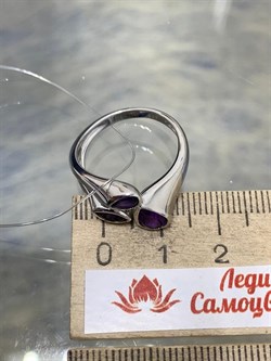 *Кольцо р.17,5 Аметист арт. SM-R02913-X-W-Pur-X-X-212 вес 3,77 г - фото 259224