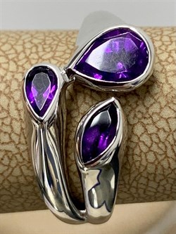 *Кольцо р.17,5 Аметист арт. SM-R02913-X-W-Pur-X-X-212 вес 3,77 г - фото 259226