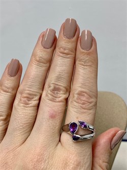 *Кольцо р.18,5 Аметист арт. SM-R02913-X-W-Pur-X-X-238 вес 3,97 г - фото 259232