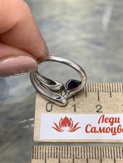 *Кольцо р.18,5 Аметист арт. SM-R02913-X-W-Pur-X-X-238 вес 3,97 г - фото 259235