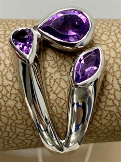 *Кольцо р.18,5 Аметист арт. SM-R02913-X-W-Pur-X-X-238 вес 3,97 г - фото 259238