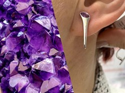 *Серьги Аметист арт. SM-E00739-X-W-Pur-X-X-887 вес 3,87 г - фото 259242