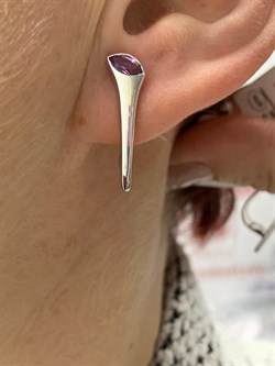 *Серьги Аметист арт. SM-E00739-X-W-Pur-X-X-887 вес 3,87 г - фото 259243