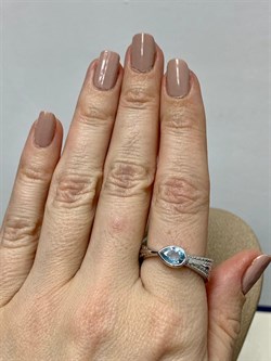 *Кольцо р.20 Голубой Топаз арт. SM-R02900-X-W-SBT-X-X-833 вес 6,81 г - фото 259327