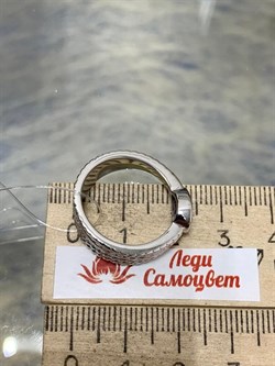 *Кольцо р.17 Родолит арт. SM-R02900-X-W-lil-X-X-986 вес 5,86 г - фото 259370
