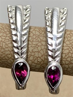 *Серьги Родолит арт. SM-E00738-X-W-lil-X-X-652 вес 4,24 г - фото 259378