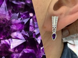 *Серьги Аметист арт. SM-E00738-X-W-Pur-X-X-567 вес 4,35 г - фото 259415