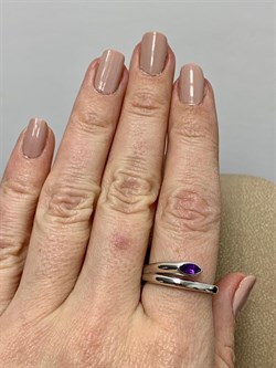 *Кольцо р.19 Аметист арт. SM-R02899-X-W-Pur-X-X-679 вес 2,94 г - фото 259430